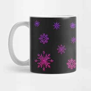 Ombre Pink Faux Glitter Snowflakes Mug